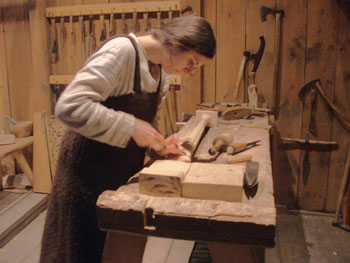 Wood carving at Lofotr