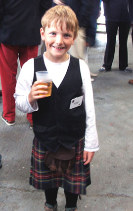 Young boy in kilt